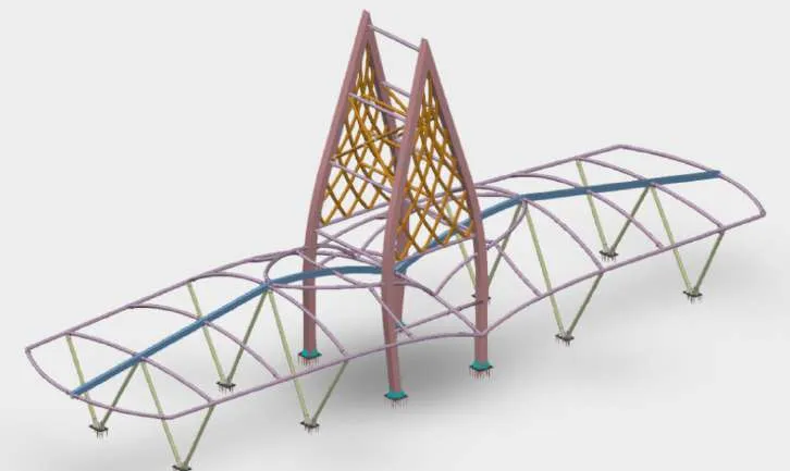 Nine toll plaza canopies on the Ganga Expressway