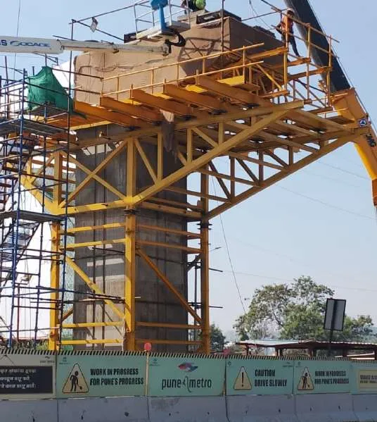 Cantilever pier cap formwork, Pune Metro