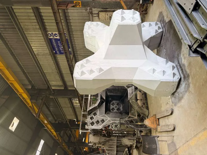 An Accropode unit on its mould