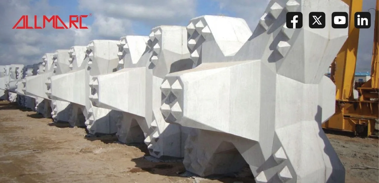 Accropode units cast in our moulds