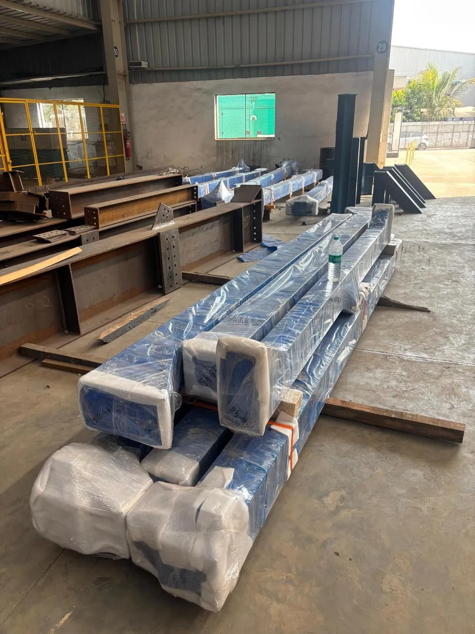 Steel wrapped and bundled for dispatch
