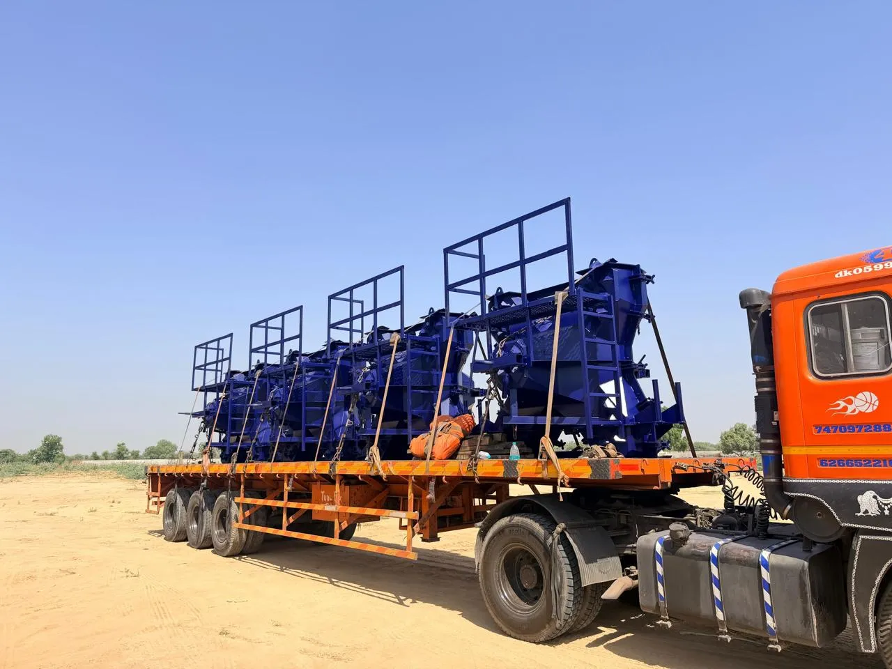 Platforms, ladders and railings for batch-mix plants