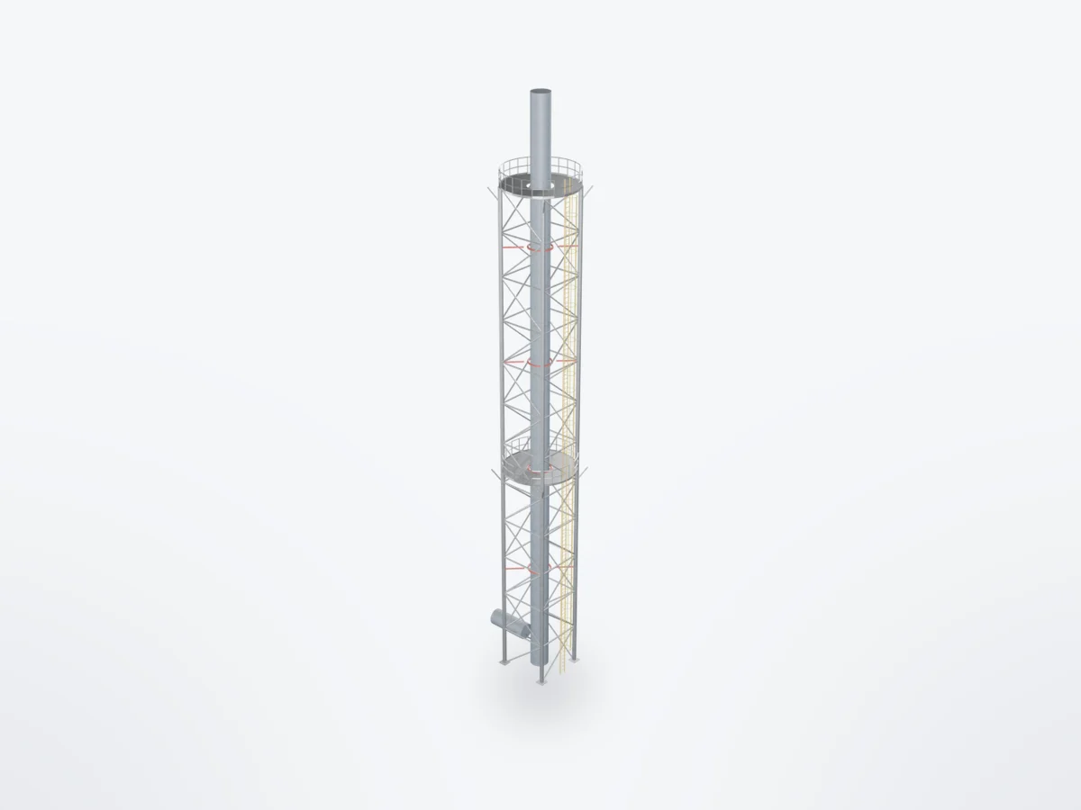 3D model of Chimney & Exhaust Support Structures